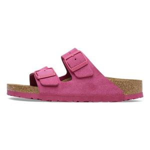 Тапочки arizona suede leather sandals 'fuchsia tulip' Birkenstock, розовый