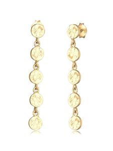 Elli Серьги из серебра 925 пробы с геометрическим узором и золотым диском