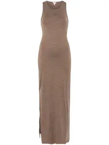 Платье макси с вышивкой Anagram LOEWE, коричневый