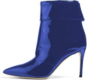 Женские тонкие ботильоны FSJ на шпильке с закрытым носком и высокой щиколоткой, зимние ботинки с воротником, размер 4-15 US, Blue