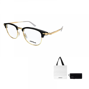 Металлическая оправа для очков с декоративной линией бровей, унисекс, золотистый цвет Montblanc, черный