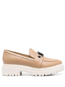 Michael Michael Kors Parker logo-plaque leather loafers, коричневый
