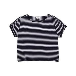 Детский топ Milly Minis Julie, синий в полоску, вязаный, с коротким рукавом, цвет RED518