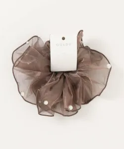 Прозрачная резинка для волос из органзы золотистого цвета 6250704 Goldy, цвет Brn