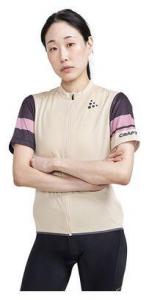 Женская джерси Craft Core Endur бежево-черного цвета с коротким рукавом