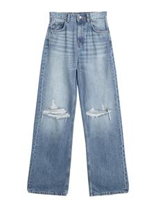 Джинсы с широкими штанинами Bershka, Blue denim