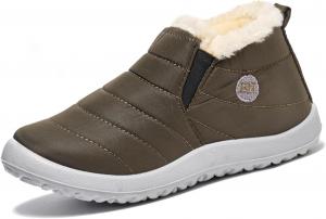 Женские зимние сапоги с мехом, удобные с флисовой подкладкой, противоскользящие, на щиколотку, водонепроницаемые, теплые ботинки для зимы Generic, #A04-Green