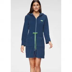 Женский халат KangaROOS Kira, идеальный для сауны и спа, гостиничный халат, утренний халат, 1 шт., с пояском, короткий, халаты для женщин, размеры XS-3XL Kangaroos, синий