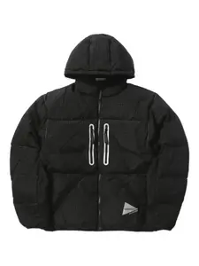 Клетчатая куртка с капюшоном And Wander, черный