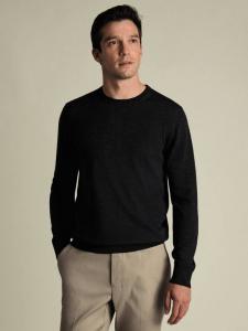 Джемпер из мериносовой шерсти с круглым вырезом Charles Tyrwhitt, Dark Charcoal