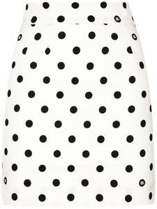 Dolce & Gabbana юбка мини в горох, белый