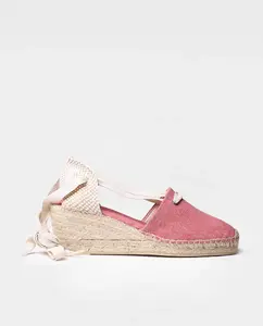 Женские эспадрильи на танкетке из ткани однотонных тонов с лентами Toni Pons, розовый
