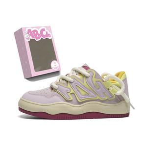 Низкие женские скейтерские кроссовки ABCIO, черно-розовые