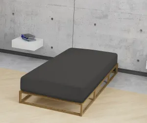 Простыня Biberna на подгонке "Бобер в размере. 90х200, 140х200 или 180х200 см", из хлопка, для матрасов высотой до 22 см, зимние, простыни 140-160х200 см, 1 шт., цвет titanium