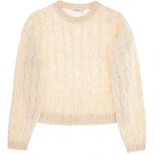 Вязаный свитер с круглым вырезом Brunello Cucinelli, Ecru