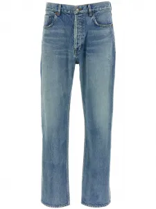 Джинсы с эффектом потертости Saint Laurent, синий