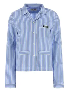 Рубашка с карманом Miu Miu, синий
