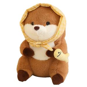 Плюшевая кукла капибара в платке, высота 30 см Tranquility and elegance, желтый