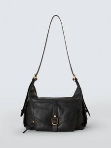 Кожаная универсальная сумка хобо через плечо John Lewis, Black