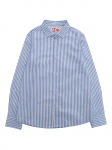 Полосатая рубашка Agnes с вышитым логотипом MC2 Saint Barth Kids, синий