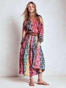 Валентина поплин миди-юбка Boden, Multi