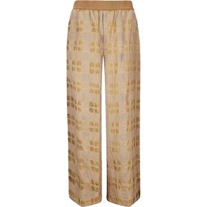 Брюки с эластичным поясом в клетку UMA WANG, Light Umber