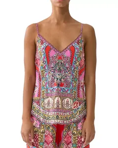 Топ с V-образным вырезом и косой кромкой в стиле «наследие» Camilla, мультиколор