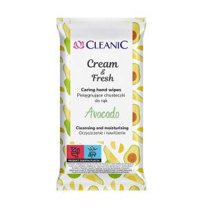 Салфетки для рук с ароматом авокадо, 15 шт./1 упаковка. Cleanic Cream&Fresh