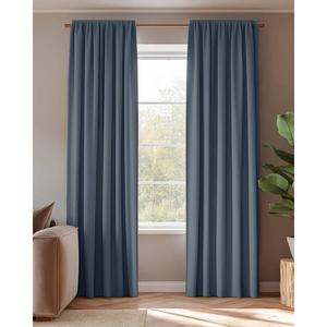 Штора HOOMstyle Blickdicht mit Kräuselband 1x, синий