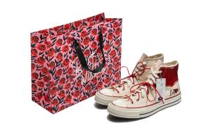 Converse Износостойкие высокие парусиновые туфли Chuck 70 унисекс бежево-красного цвета