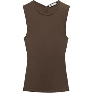 Футболка женская ZARA, коричневый