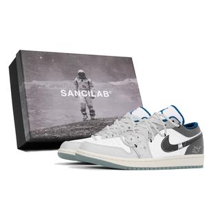 Air 1 Противоскользящие Кроссовки Баскетбольные Низкие Винтажные Мужские Серый Белый Jordan