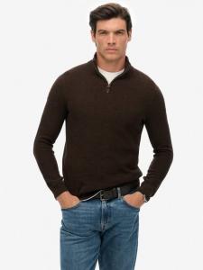 Хлопковый джемпер с полузастежкой молнией Superdry, Dark Brown/Black