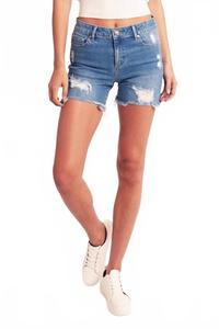 Камилль высокие рваные шорты в цвете индиго Tractr