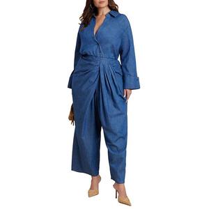 Женский комбинезон плюс сайз в складку из шамбре Eloquii