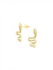 Alexander York Серьги-гвоздики в виде змеи из золота, изготовленные из серебра 925 пробы, комплект из 2 штук