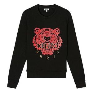 Свитер tiger head cozy round neck long sleeves hoodie black Kenzo, черный