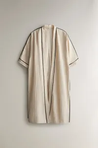 Хлопковый халат Zara, экрю