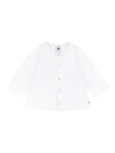 Топ с длинными рукавами и оборчатым воротником Petit Bateau, белый