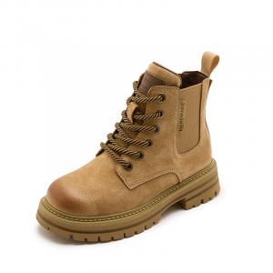 GIGIRYO Женские короткие ботинки мартин верблюжьего цвета со скрытой платформой, цвет Camel (Hidden Wedge)