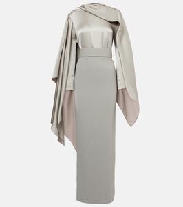 Роузалия платье с драпировкой и атласной отделкой Solace London, Pewter