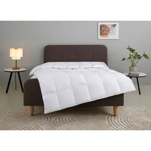 Одеяло с пуховым наполнителем Litrone, размеры 135x200 см, 155x220 см, 200x200 см, 240x220 см, стандартное наполнение 100% гусиный пух, наволочка хлопок, 1 шт. Одеяло круглогодичного использования, сделано в Германии Home Affaire, белый