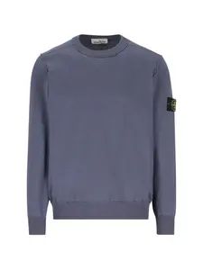 Свитшот с круглым вырезом и нашивкой-компасом Stone Island, синий