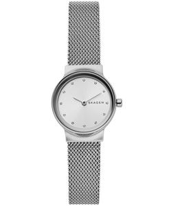 Женские часы Freja из нержавеющей стали с сетчатым браслетом, 26 мм Skagen, серебро
