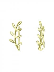 Alexander York Серьги-подвески в виде листьев из золота, изготовленные из серебра 925 пробы, комплект из 2 штук
