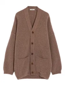 Шерстяной кардиган с V-образным вырезом LEMAIRE, нейтральный