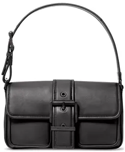 Средняя кожаная сумка через плечо Colby Michael Kors, черный