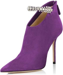 Женские ботильоны XYD на высоком каблуке с кристаллическим ремешком, вечернее платье, острый носок, высокие каблуки