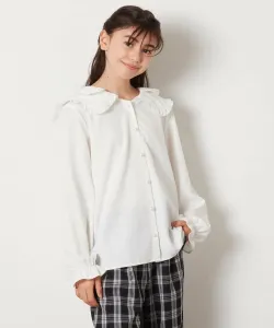 Блузка с двойным воротником-оборочкой Avv, цвет White