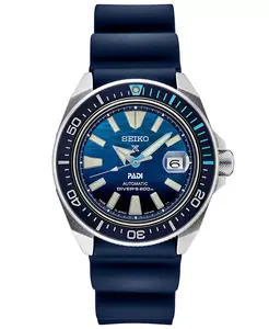 Мужские автоматические часы Prospex PADI Special Edition с синим силиконовым ремешком, 45 мм Seiko